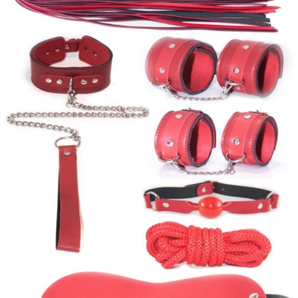 Gizemli Oda 7 Parça Fetiş Esaret Seti Kırmızı