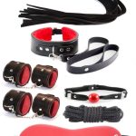 7 Parça Fetiş Esaret Seti Siyah Kırmızı