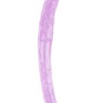 Şeffaf Jel Çift Taraflı Dildo - 45cm Mor
