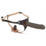 Çift Taraflı Belden Bağlamalı Protez Penis - Siyah