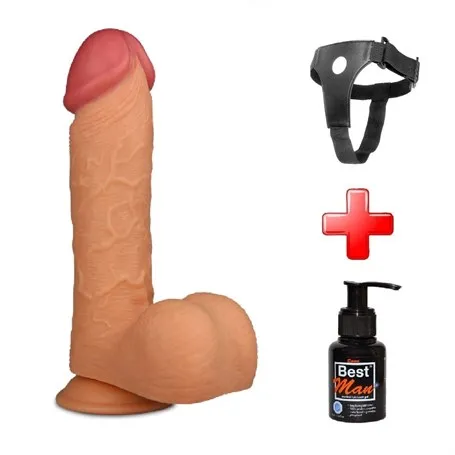 24,5 Cm Belden Bağlamalı Gerçekçi Kalın Dildo Penis  King Sized
