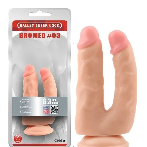Bromeo Çiftli Kıkırdaklı Gerçekçi Dildo