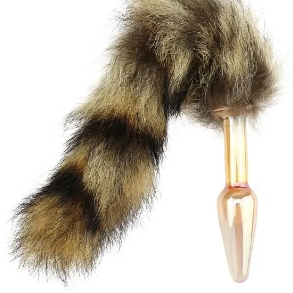 Censan Tilki Kuyruklu Cam Anal Plug 11Cm Çap 25Mm