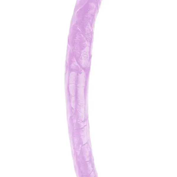 HiRubber Şeffaf Jel Çift Taraflı Dildo  45Cm Mor