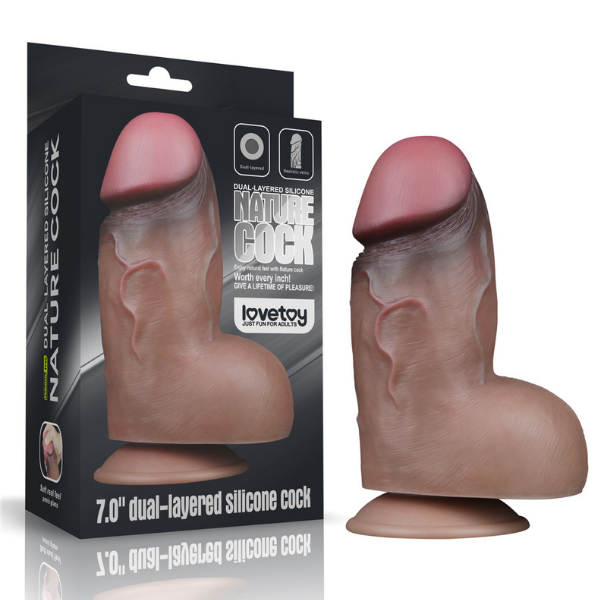 Gizemli Oda 7.0 İnç Dual Layered Platinum Silicone Cock