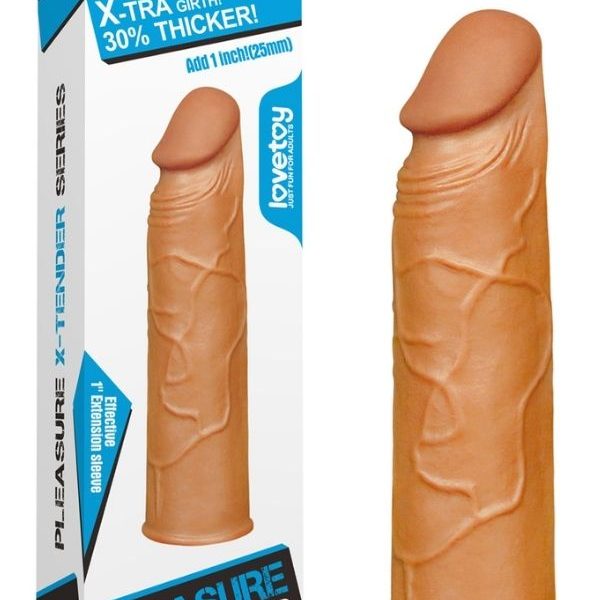 Gizemli Oda Add 1" Pleasure X Tender Penis Sleeve Brown