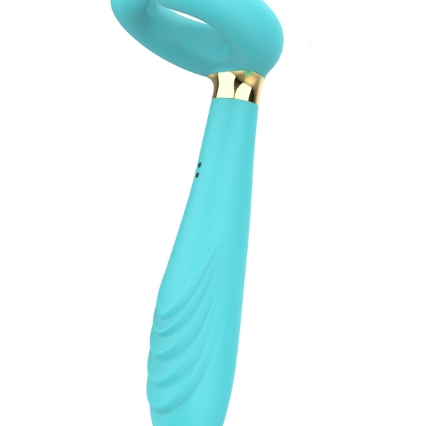 Censan Çiftler için Klitoris Vibratörü – 3 Motorlu Çok Fonksiyonlu Konsolador ve Penis Masajörü (Mavi)