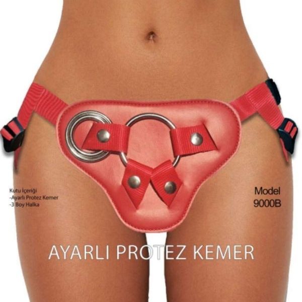 Gizemli Oda Forjin Ayarlanabilir 3 Halkalı Belden Bağlama Kemeri Kırmızı