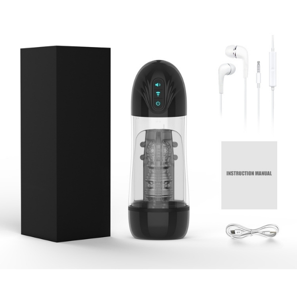 Gizemli Oda İnleme Sesli ve Titreşimli Otomatik Modern Suni Vajina Mastürbatör – 7 Modlu Dönebilen, USB Şarjlı