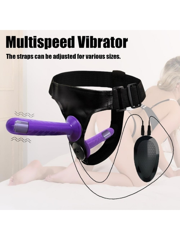 censan-mor-double-dong-titresimli-belden-baglamali-cift-tarafli-bisex-dildo-vibrator-1278538-1