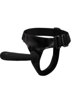 Siyah Double Dong Titreşimli Belden Bağlamalı Çift Taraflı Bisex Dildo Vibratör - Görsel 4