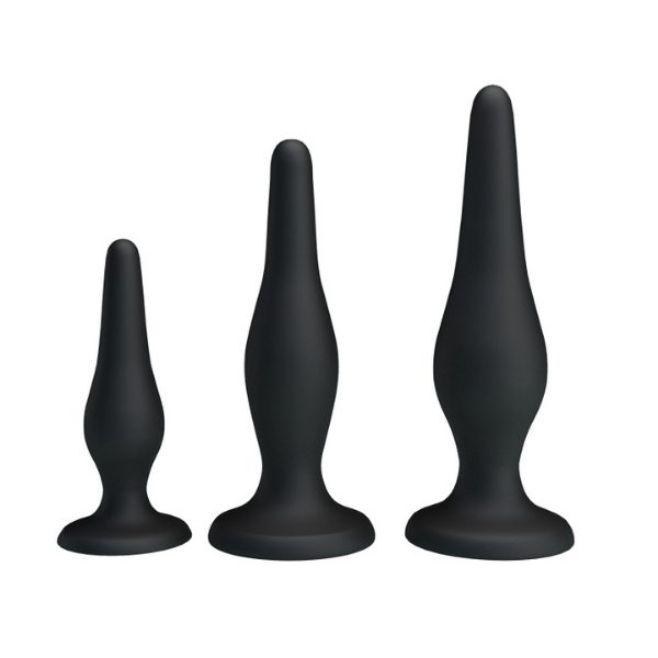 Siyah Silikon Anal Tıkaç Set