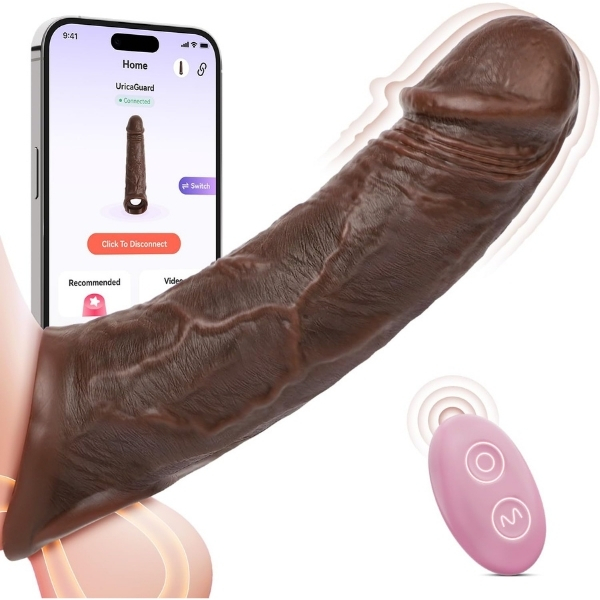 Gizemli Oda Telefon Kontrollü Melez Renkte Titreşimli Penis Kılıfı