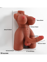 Gerçekçi 5.5 Kg Brown (Melez) Yarım Vücut Trans V Mastürbatör Dildo - Görsel 2
