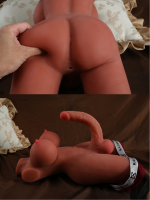 Gerçekçi 5.5 Kg Brown (Melez) Yarım Vücut Trans V Mastürbatör Dildo - Görsel 3