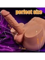 Gerçekçi İleri Geri Haraketli Titreşimli 5 Kg Kalça V Dildo Mastürbatör - Görsel 2