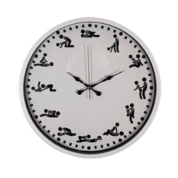 Gizemli Oda Kamasutra Temalı (Pozizyonlu) Duvar Saati Beyaz