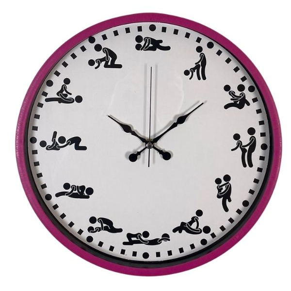 Gizemli Oda Kamasutra Temalı (Pozizyonlu) Duvar Saati Pembe