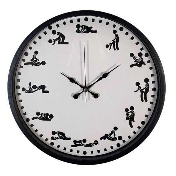 Gizemli Oda Kamasutra Temalı (Pozizyonlu) Duvar Saati Siyah
